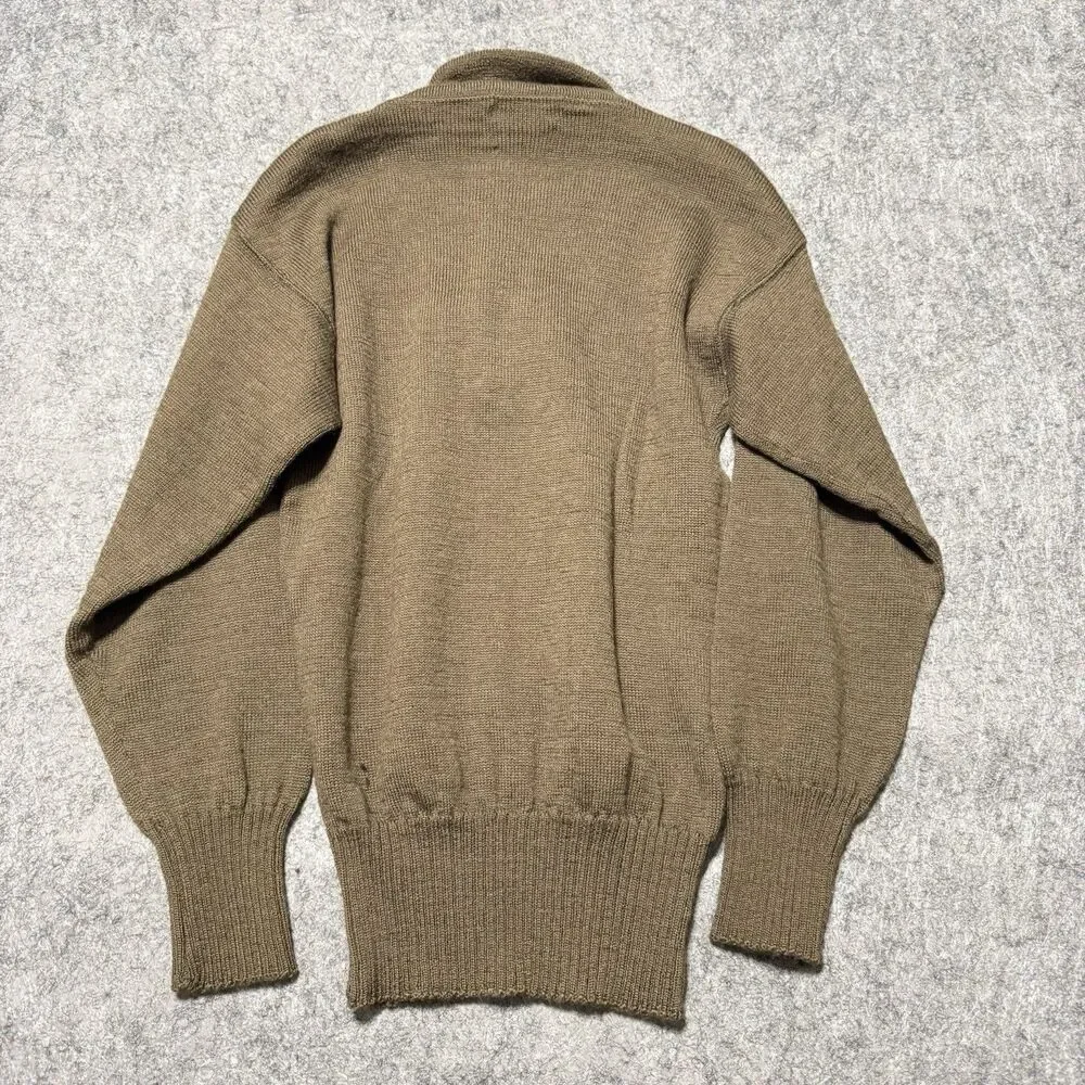 Vintage 1984 USGI Military 5 Button Wool Jeep Sweater Large 42 44 Brown